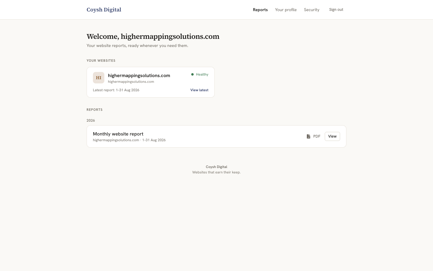 The client portal