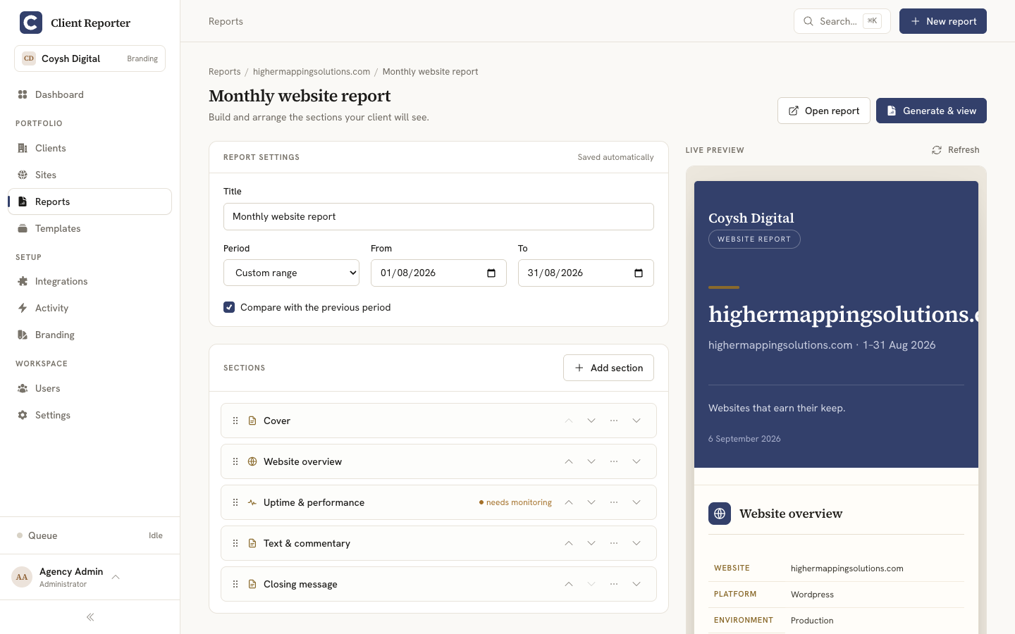 The report builder